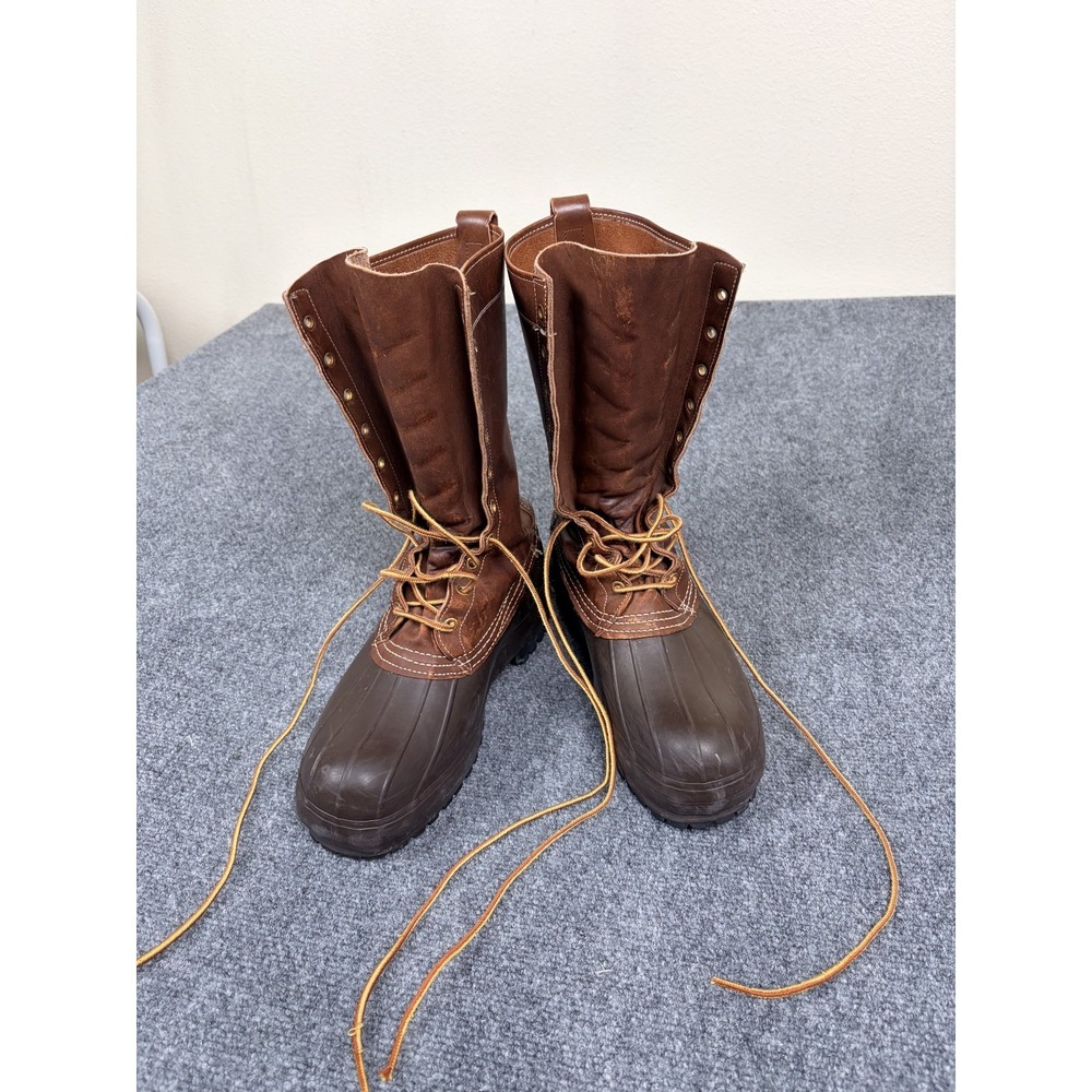 50s/60s Vintage LL Bean Maine Hunting Duck Boots Leather Rubber Lace Up Mens 8M